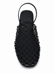 Mesh Pointed-Toe Flat Mules