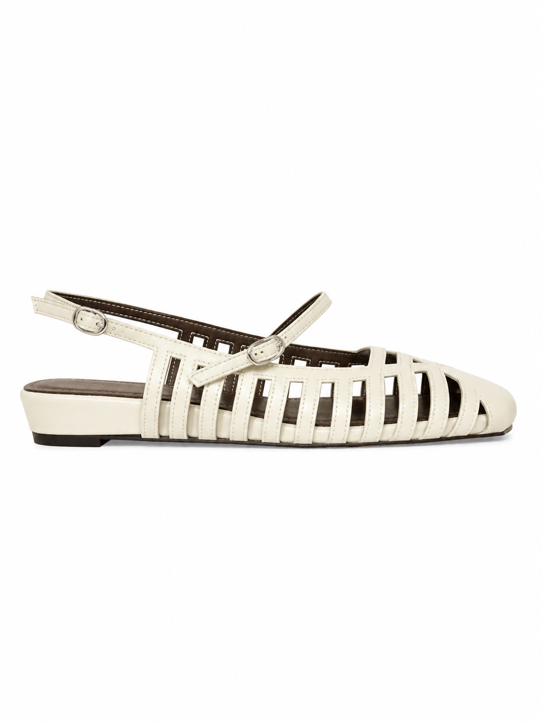 Vintage-Inspired Cutout Slingback Flats – Elegant Summer Comfort Shoes