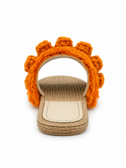 Sunset Fringe Raffia Slides
