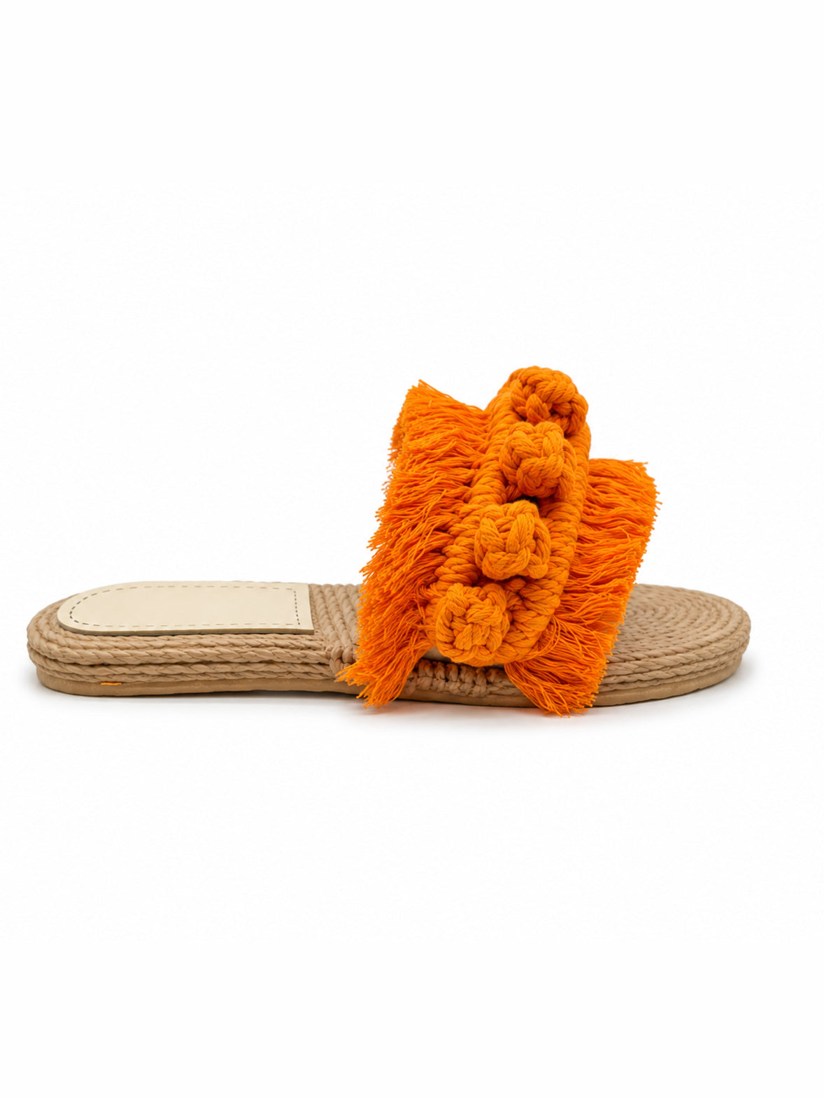 Sunset Fringe Raffia Slides