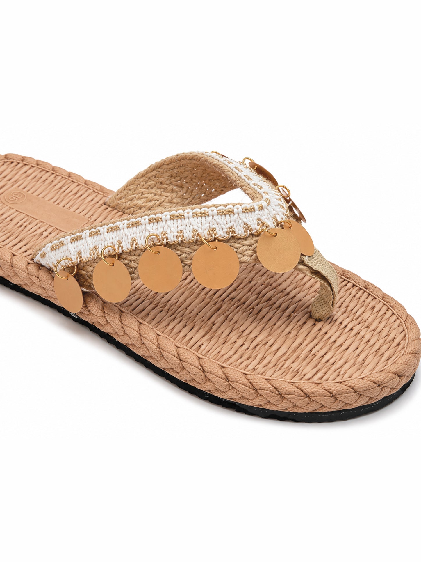 Golden Coast Raffia Flip-Flops