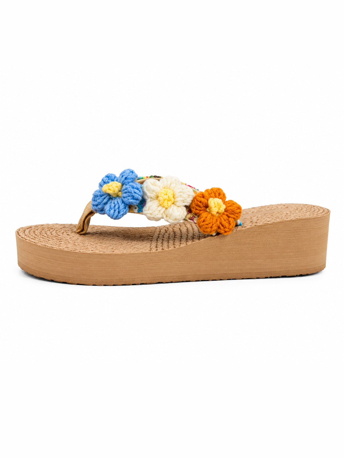 Rainbow Bloom Platform Flip-Flops
