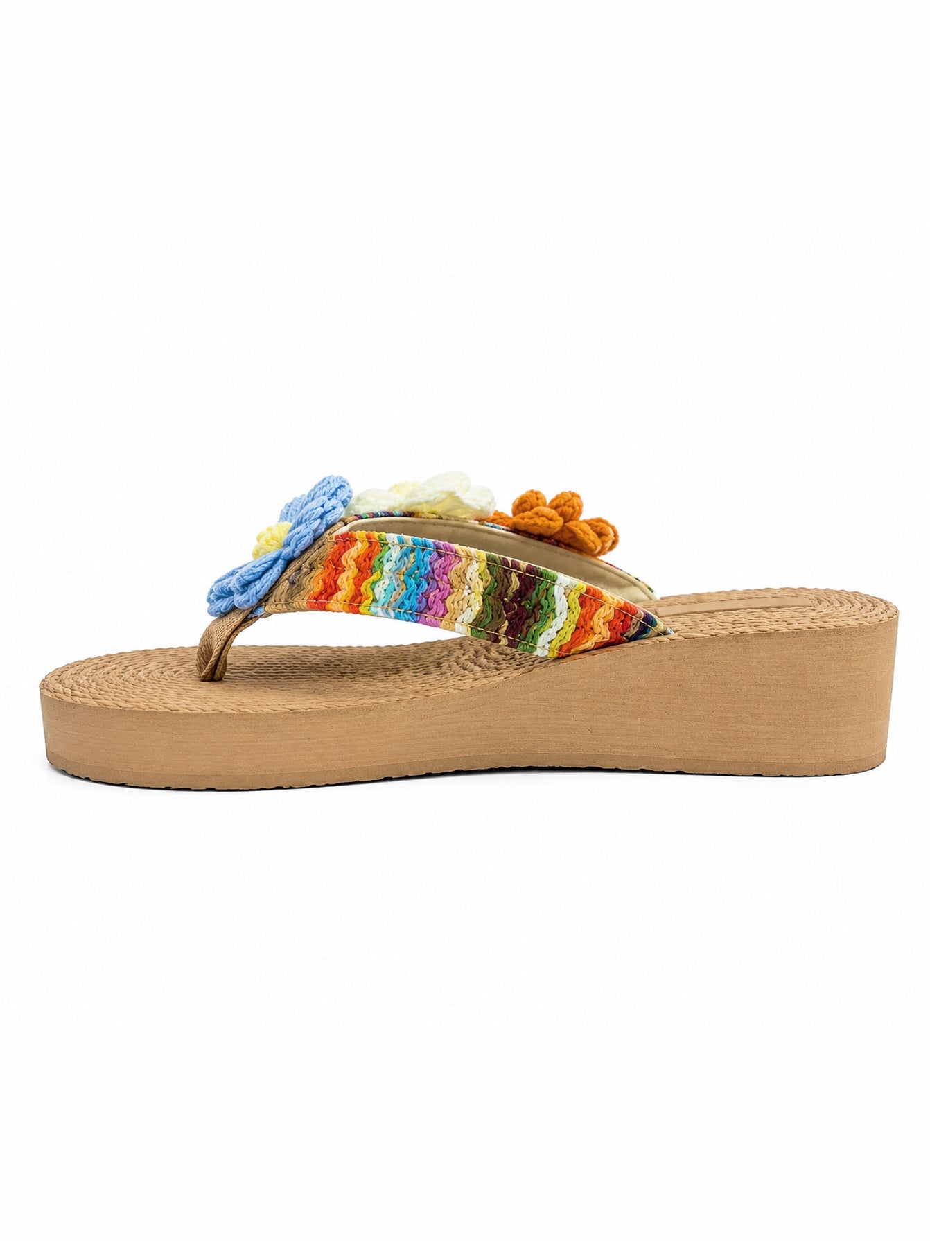 Rainbow Bloom Platform Flip-Flops