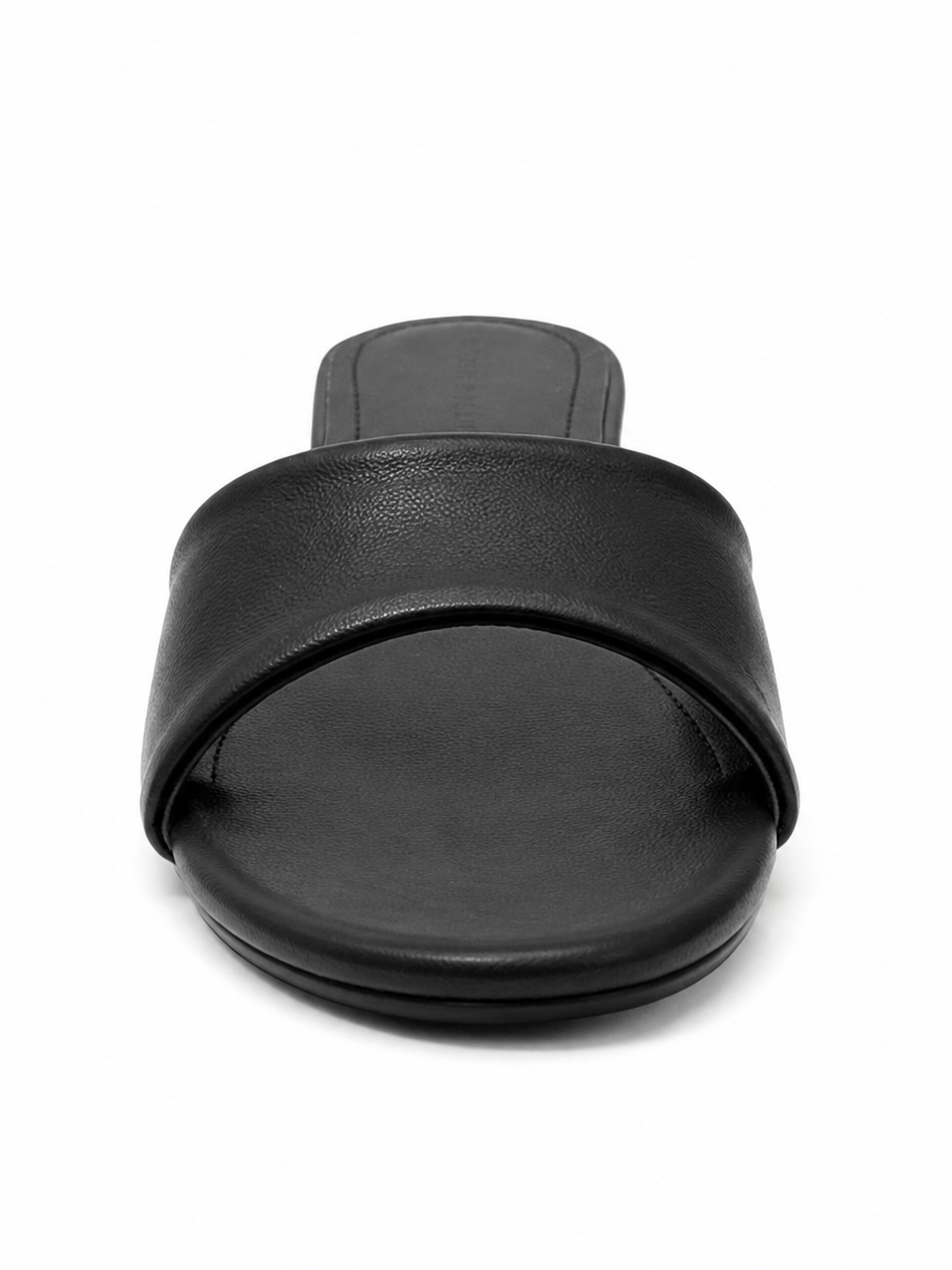 Noir Minimal Kitten Heel Slide