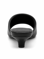 Noir Minimal Kitten Heel Slide