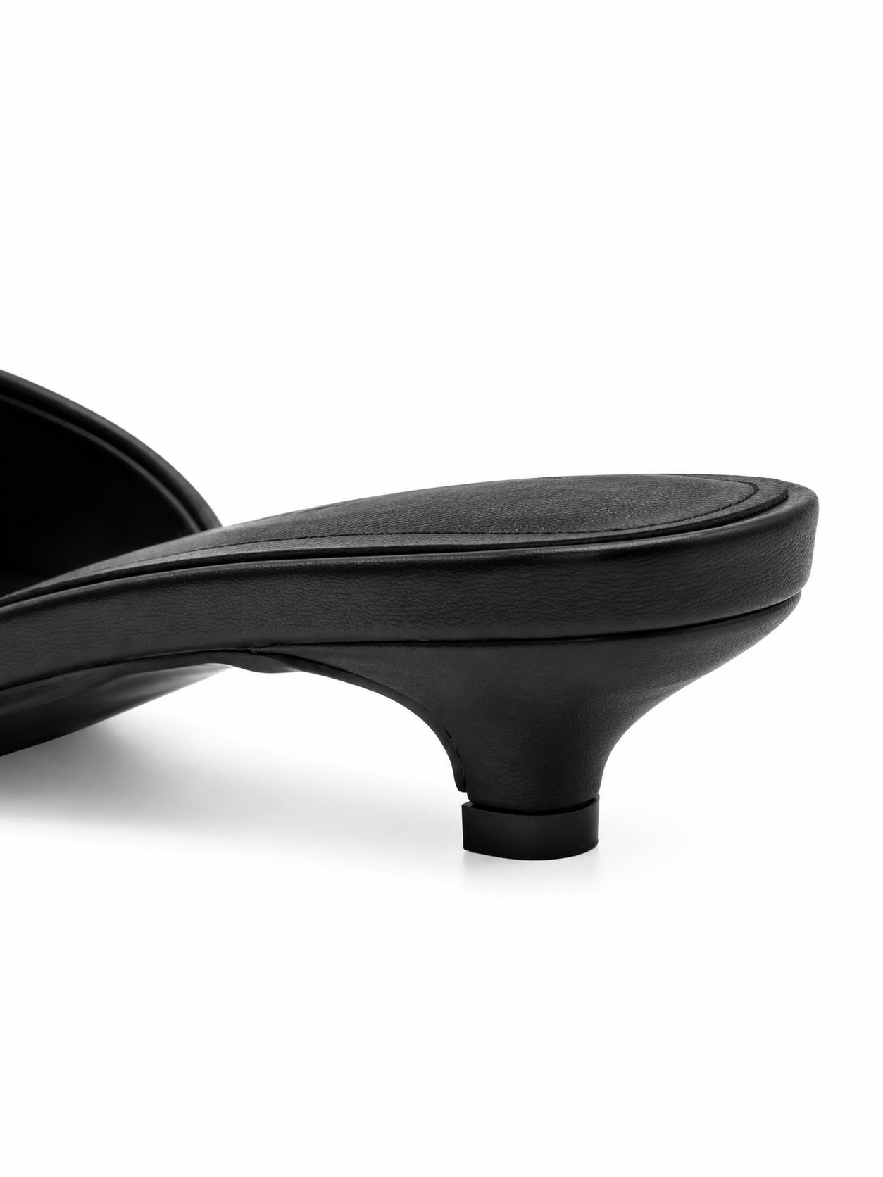 Noir Minimal Kitten Heel Slide