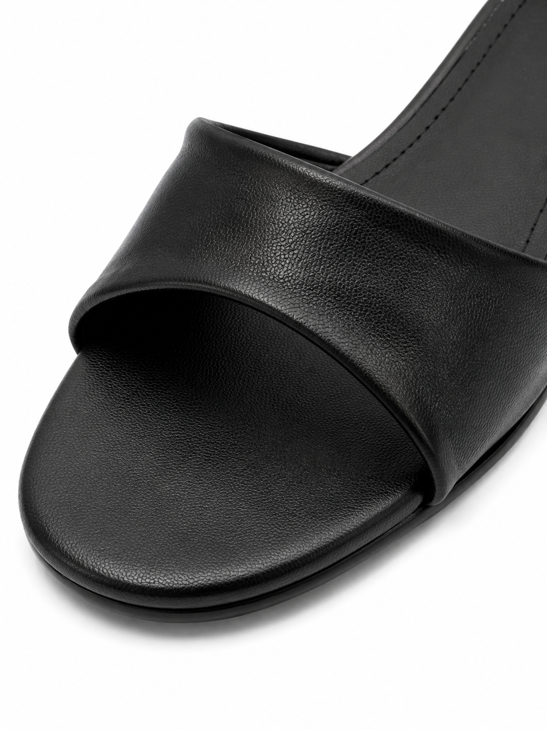 Noir Minimal Kitten Heel Slide