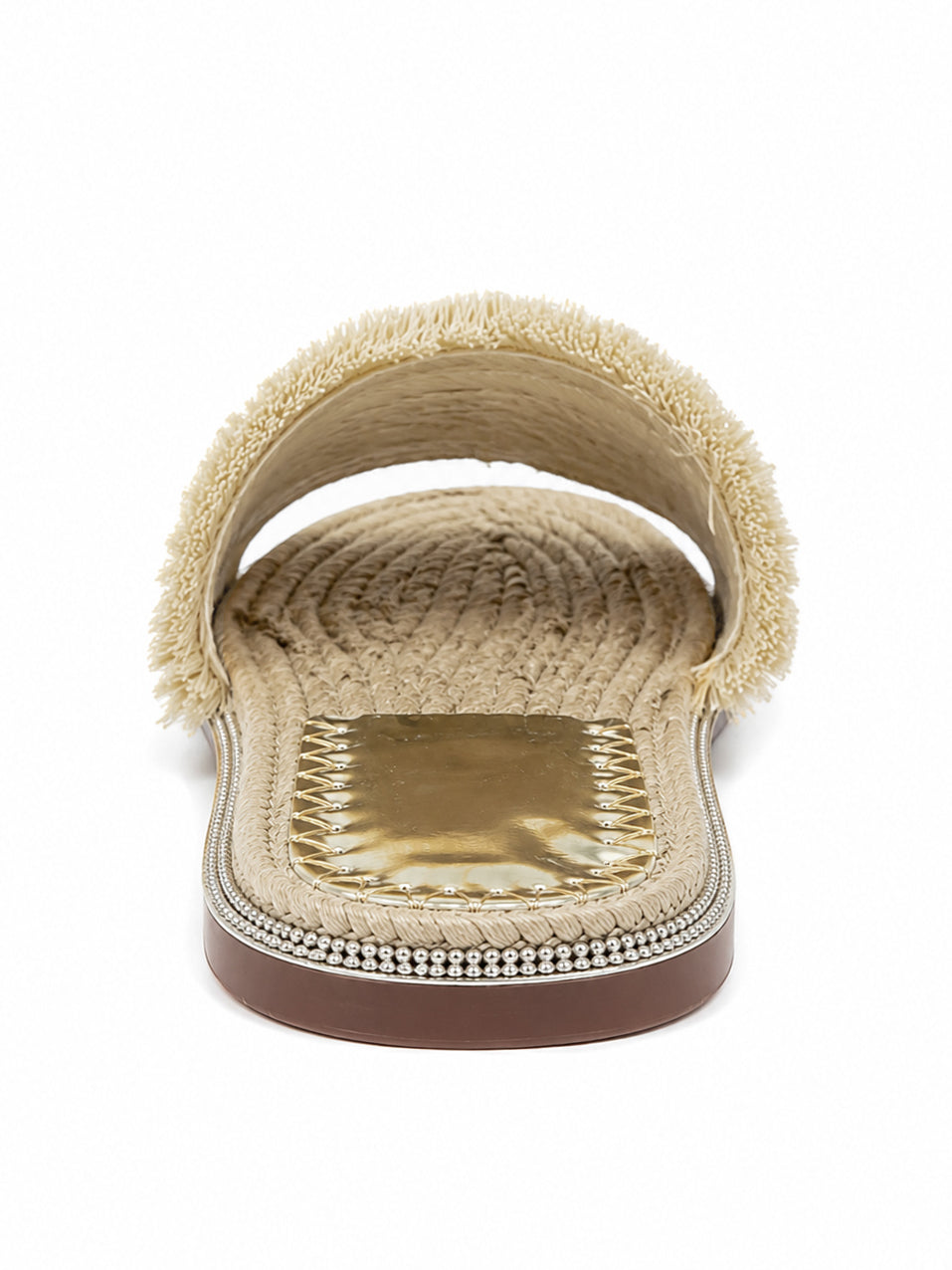 Riviera Fringe Raffia Slides