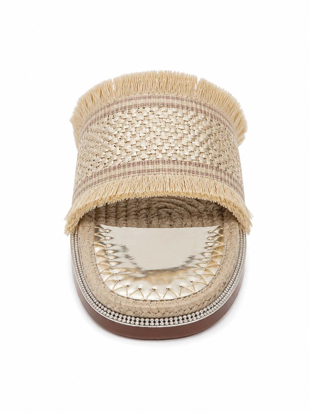 Riviera Fringe Raffia Slides