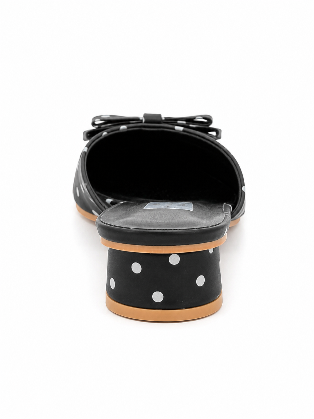 Polka Dot Drama Mule Heels