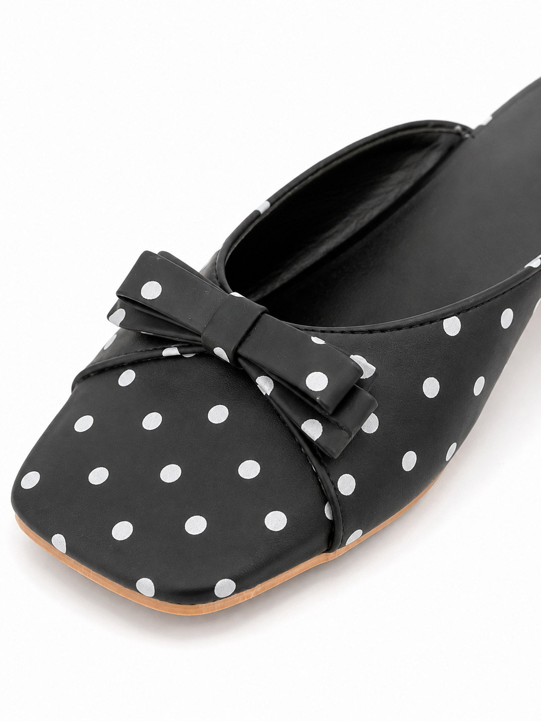 Polka Dot Drama Mule Heels