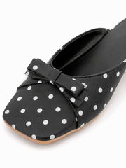 Polka Dot Drama Mule Heels