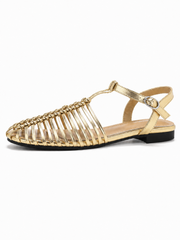 Woven Cage Flat Sandals