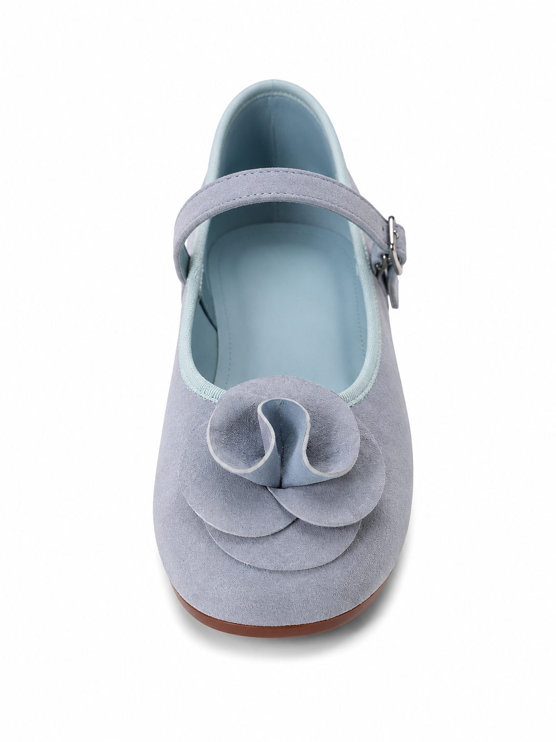 Vintage Floral Mary Jane Flats for Women – Retro Ballet Flats with Statement Rosette Strap