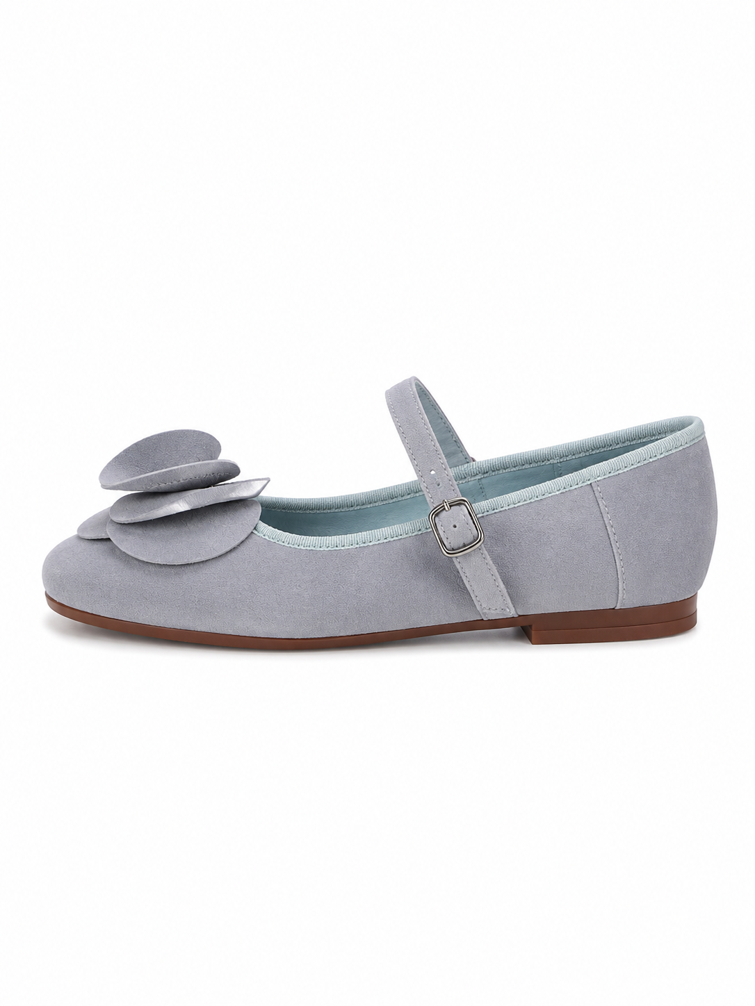 Vintage Floral Mary Jane Flats for Women – Retro Ballet Flats with Statement Rosette Strap