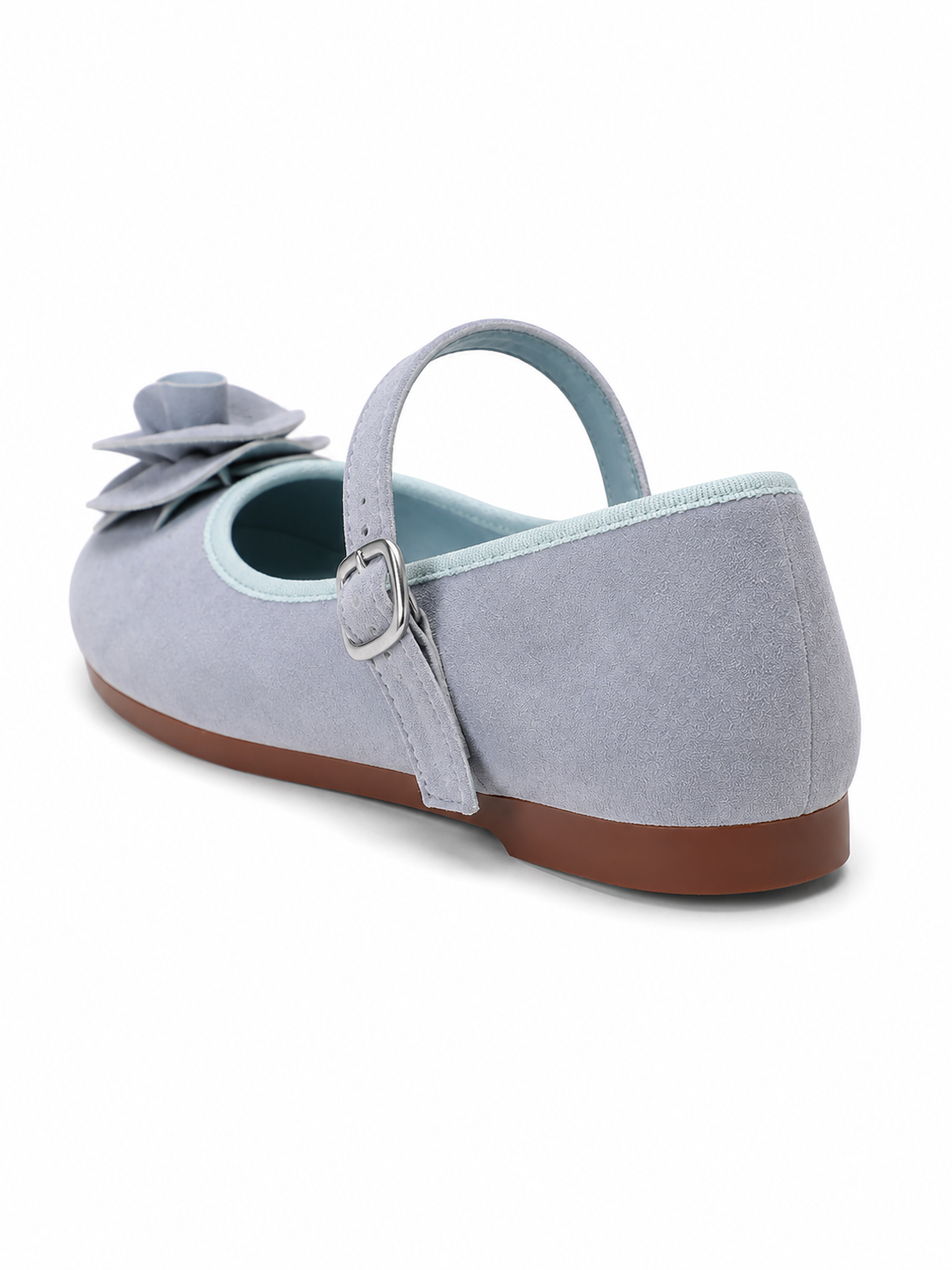 Vintage Floral Mary Jane Flats for Women – Retro Ballet Flats with Statement Rosette Strap
