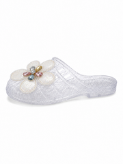 Sparkle Jelly Flower Slides – Transparent Floral Rhinestone Slip-On Sandals for Women