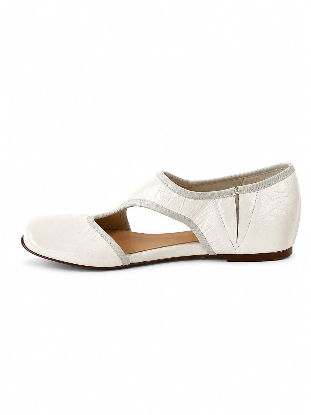 Vintage Cutout Ballet Flats – Square Toe Slip-On Mary Jane Flats for Women