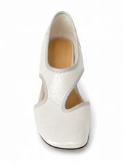 Vintage Cutout Ballet Flats – Square Toe Slip-On Mary Jane Flats for Women