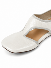 Vintage Cutout Ballet Flats – Square Toe Slip-On Mary Jane Flats for Women