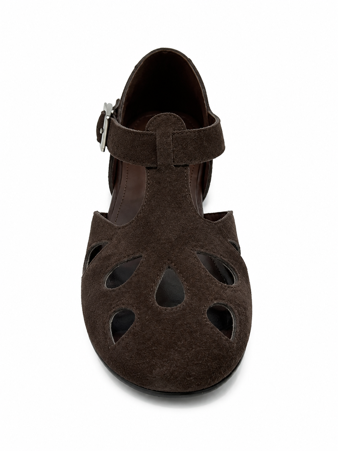 Vintage Cutout Mary Jane Flats – Minimalist T-Strap Ballet Shoes