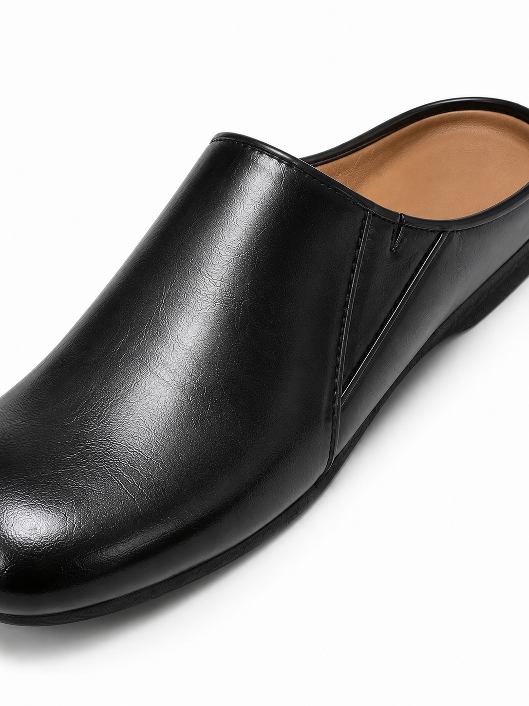 Soft Leather Minimalist Mule Flats – Lightweight Slip-On Clogs for Everyday Comfort