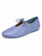 Minimalist Soft Leather Lace-Up Ballet Flats – Lightweight Everyday Comfort Shoes