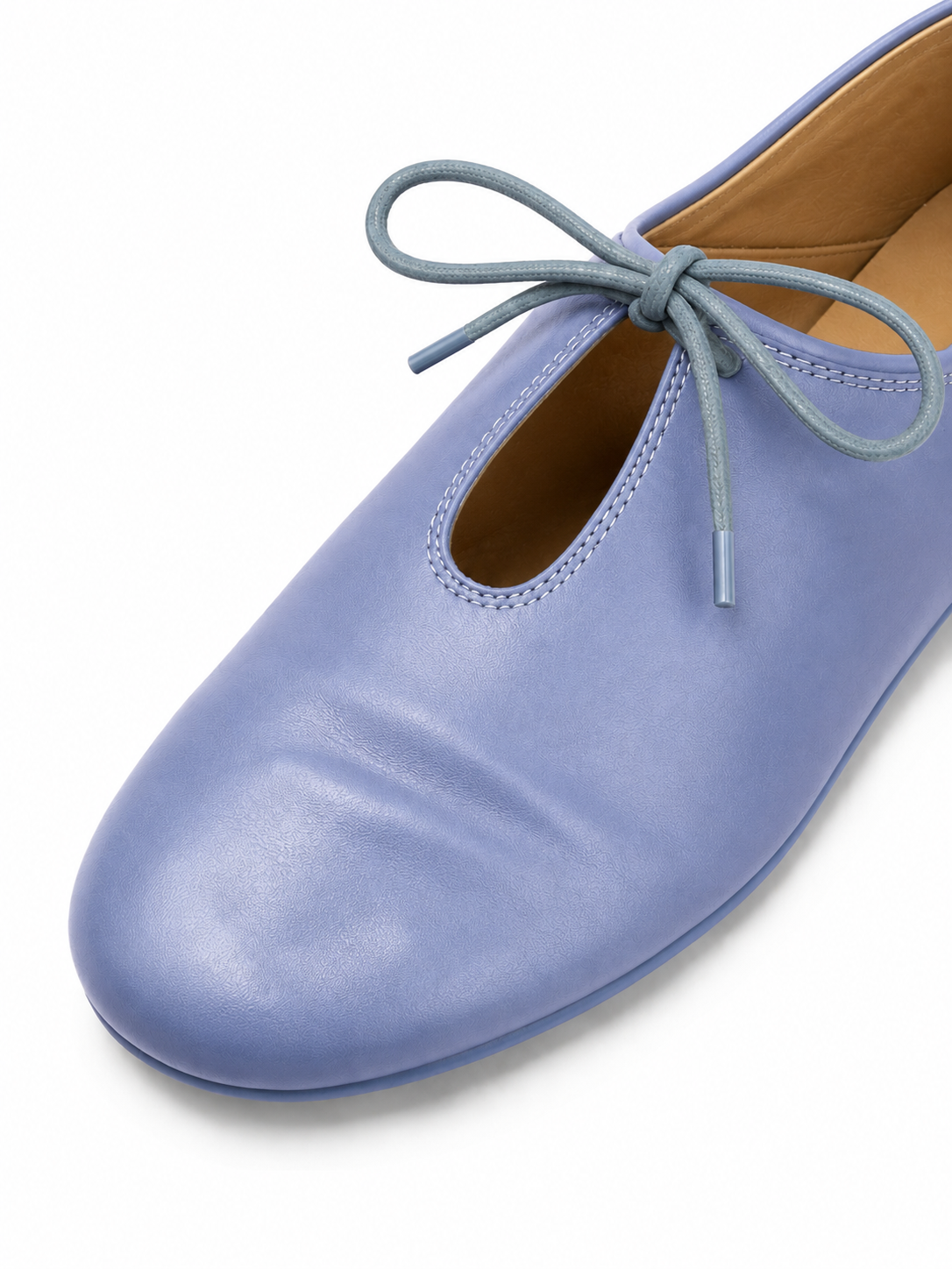 Minimalist Soft Leather Lace-Up Ballet Flats – Lightweight Everyday Comfort Shoes