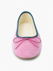 Velvet Ballet Flats for Women – Coquette Suede Bow Slip-On Ballerina Shoes