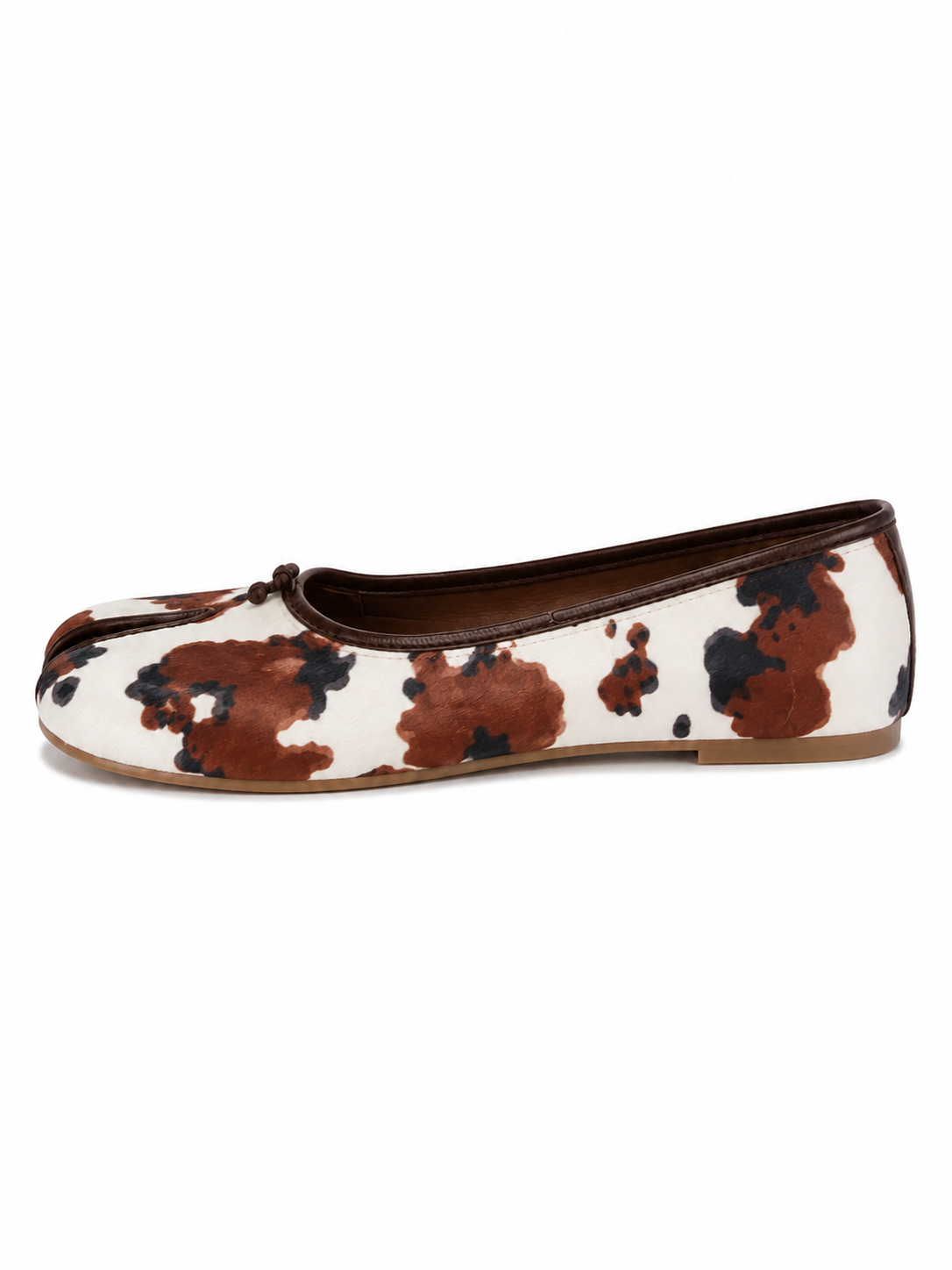 Dalmatian Print Split Toe Ballet Flats – Minimalist Tabi Inspired Slip-On Shoes