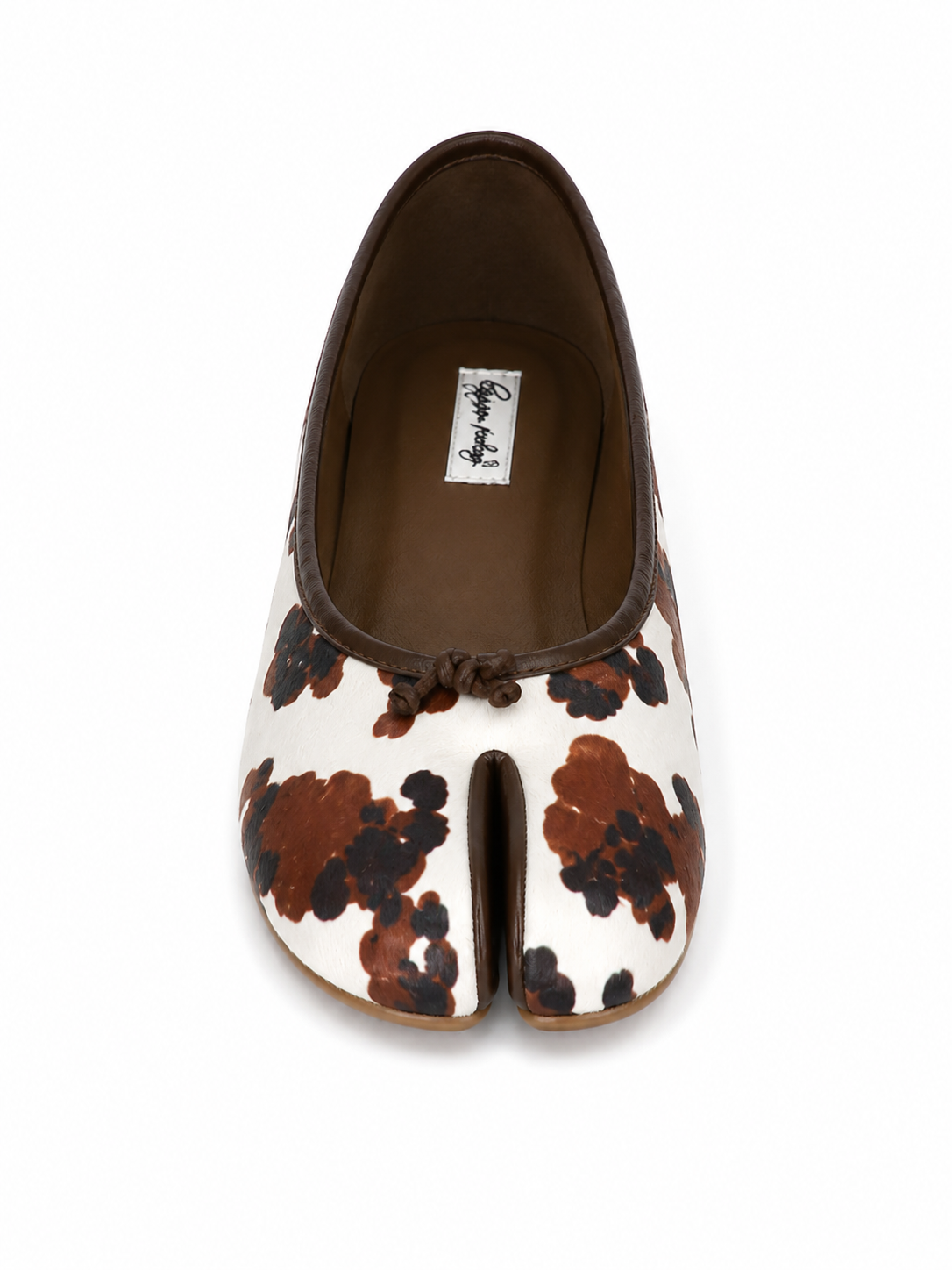 Dalmatian Print Split Toe Ballet Flats – Minimalist Tabi Inspired Slip-On Shoes