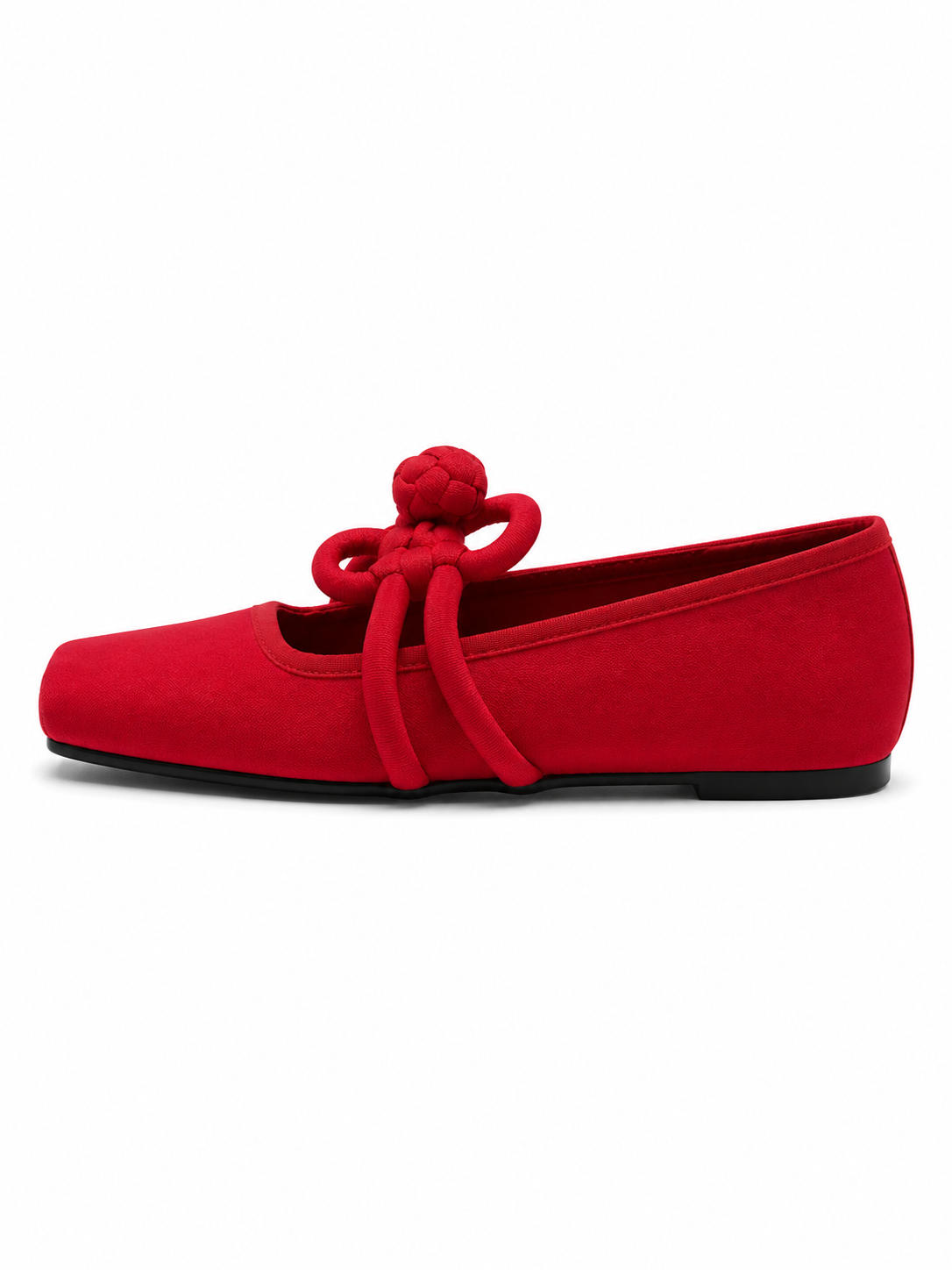 Chinese Knot Ballet Flats – Square Toe Mary Jane Slip On Shoes