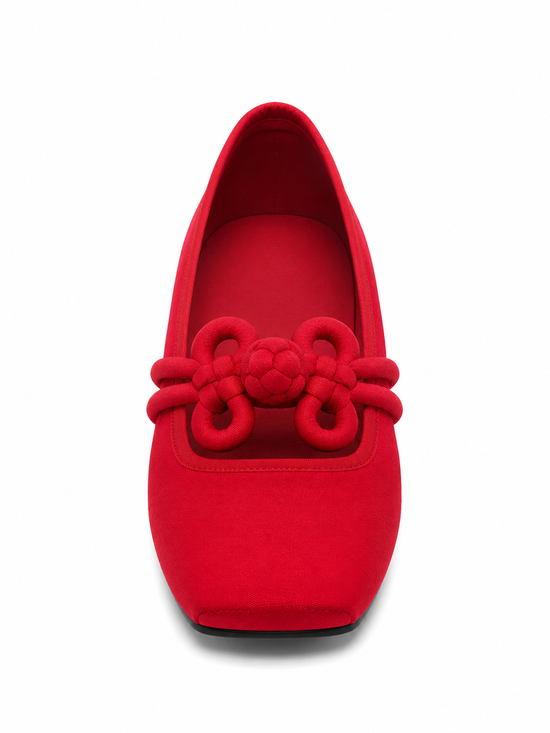 Chinese Knot Ballet Flats – Square Toe Mary Jane Slip On Shoes