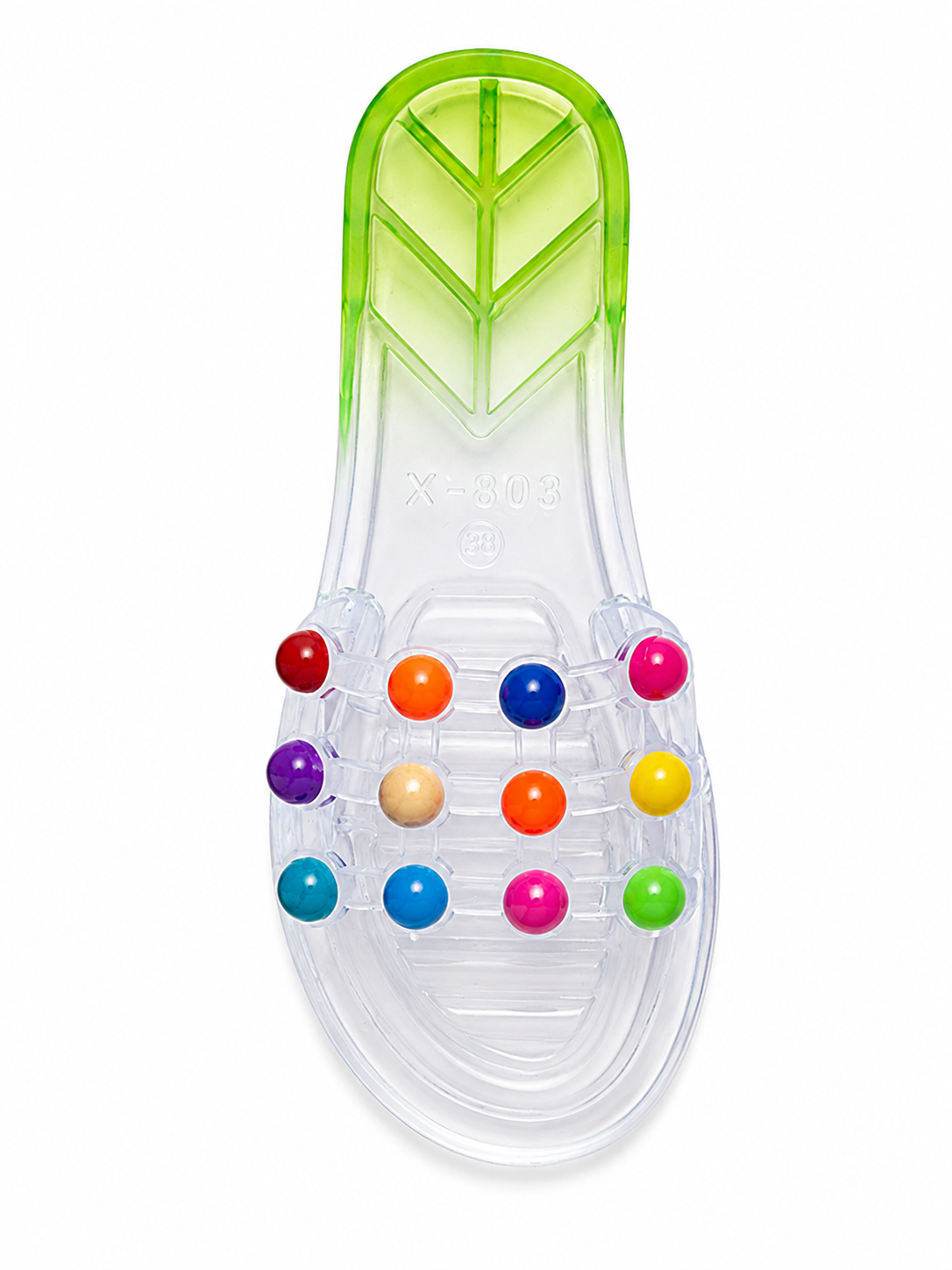 Color Pop Jelly Slide Sandals – Transparent PVC Beaded Summer Slippers