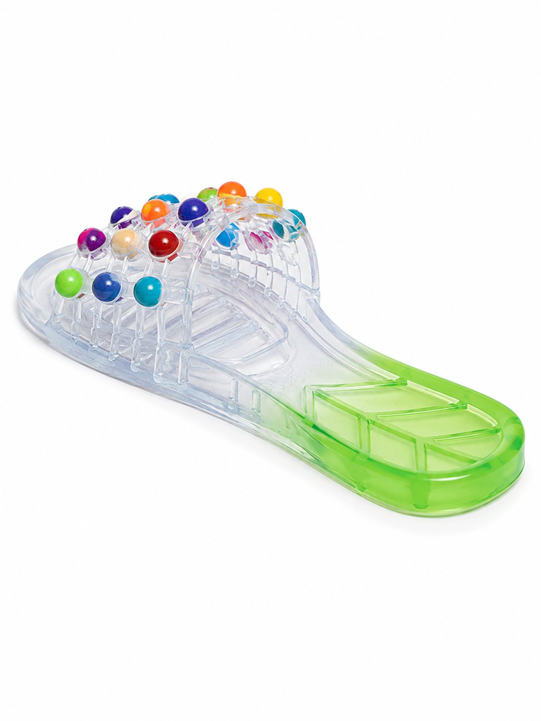Color Pop Jelly Slide Sandals – Transparent PVC Beaded Summer Slippers