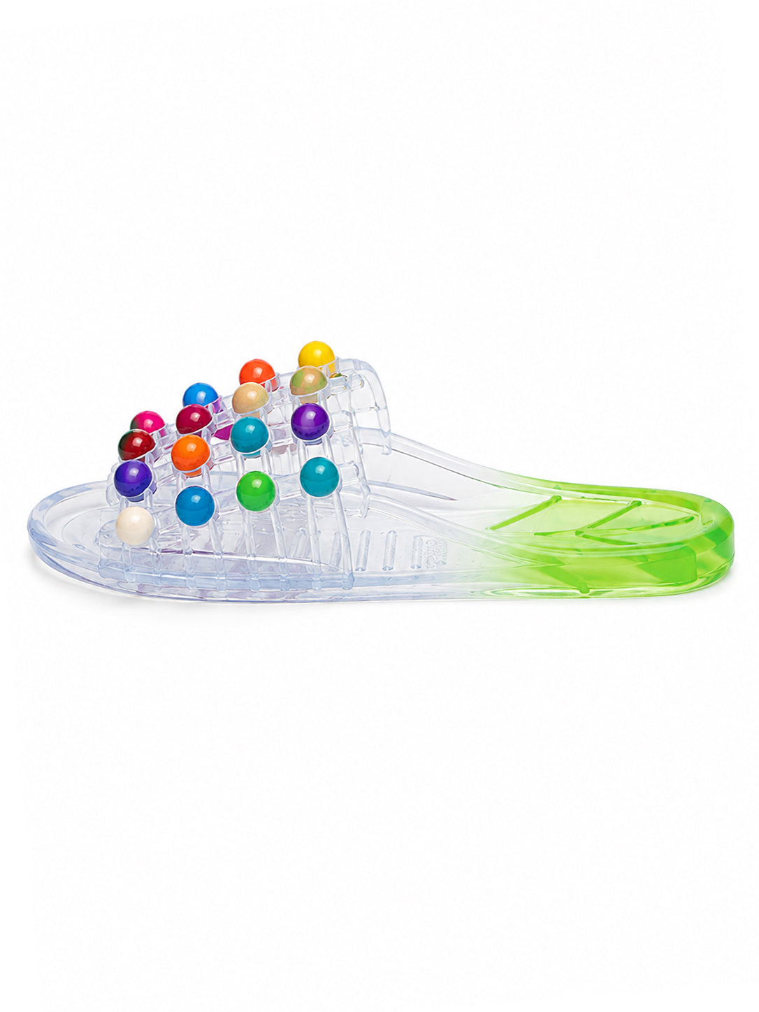 Color Pop Jelly Slide Sandals – Transparent PVC Beaded Summer Slippers