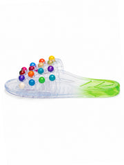 Color Pop Jelly Slide Sandals – Transparent PVC Beaded Summer Slippers