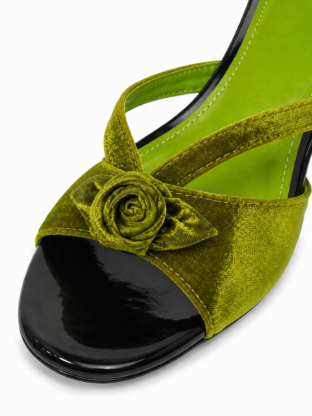 Vintage Satin Rose Cap Toe Mule Flats for Women – French Style Slip On Dress Shoes