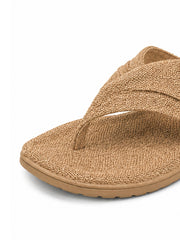 Women’s Wedge Thong Sandals – Square Toe Crisscross Slide Sandals