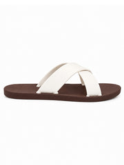 Women’s Criss Cross Rubber Slide Sandals – 100% Solid Rubber Flat Slides