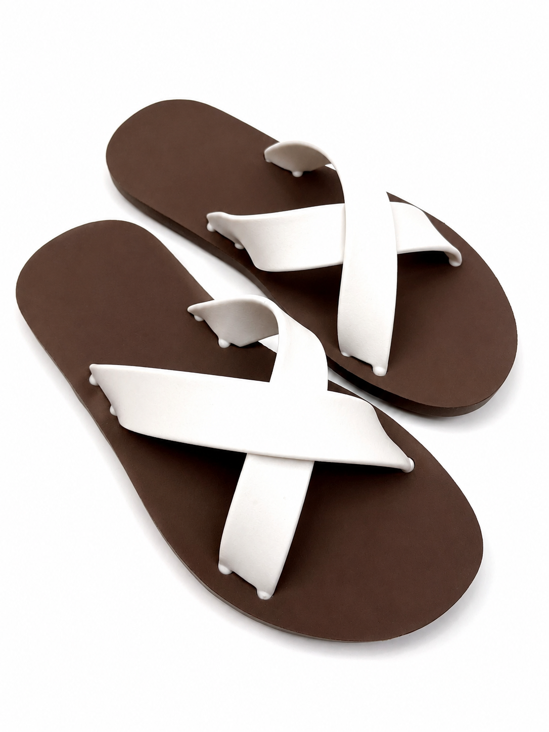 Women’s Criss Cross Rubber Slide Sandals – 100% Solid Rubber Flat Slides