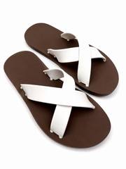 Women’s Criss Cross Rubber Slide Sandals – 100% Solid Rubber Flat Slides