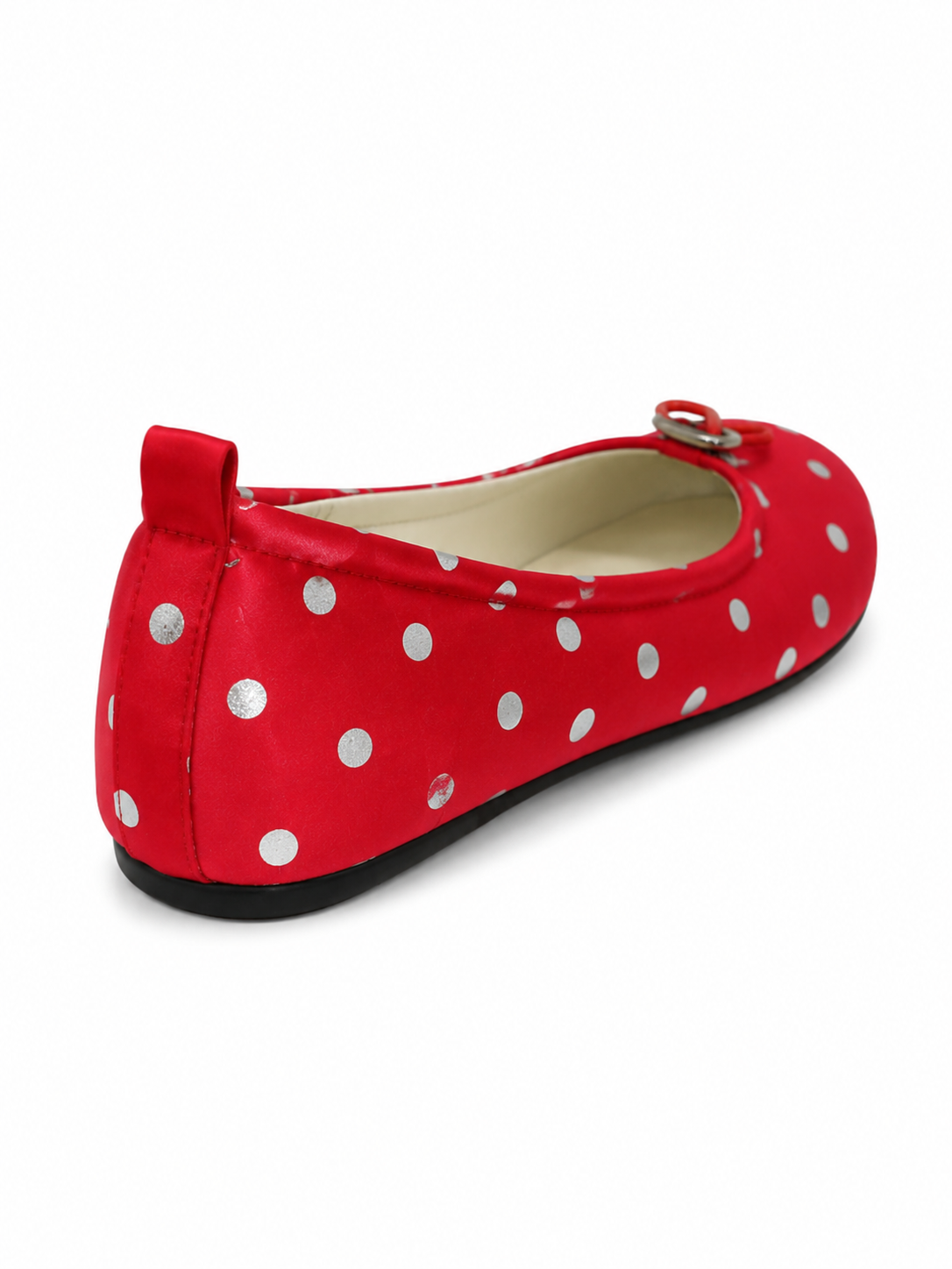 Polka Dot Ballet Flats for Women with Pig Nose Buckle – Retro Round Toe Slip-On Shoes