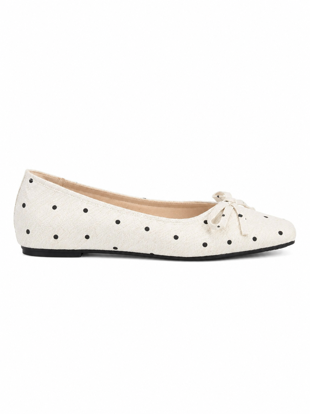 Polka Dot Ballet Flats – Comfortable Slip-On Round Toe Women’s Shoes with Bow Detail
