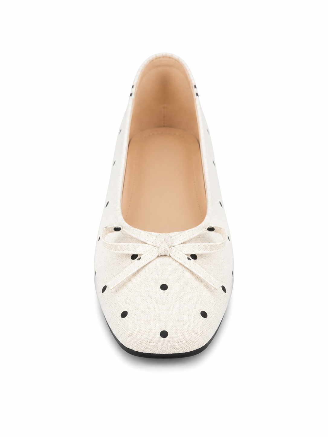 Polka Dot Ballet Flats – Comfortable Slip-On Round Toe Women’s Shoes with Bow Detail
