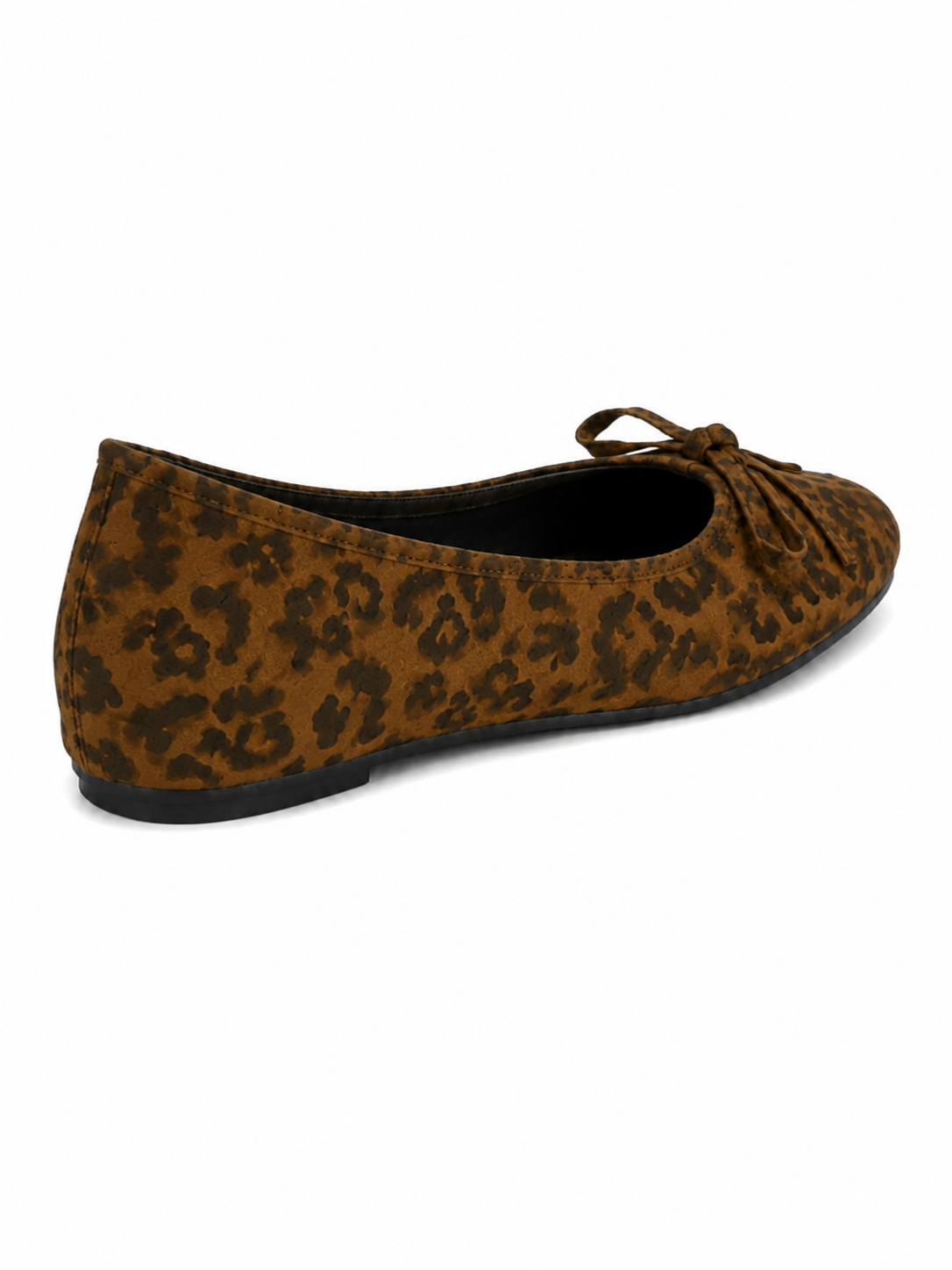 Leopard Print Ballet Flats – Women’s Comfortable Slip-On Shoes with Bow Detail