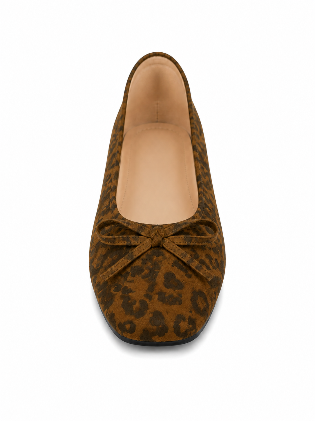 Leopard Print Ballet Flats – Women’s Comfortable Slip-On Shoes with Bow Detail
