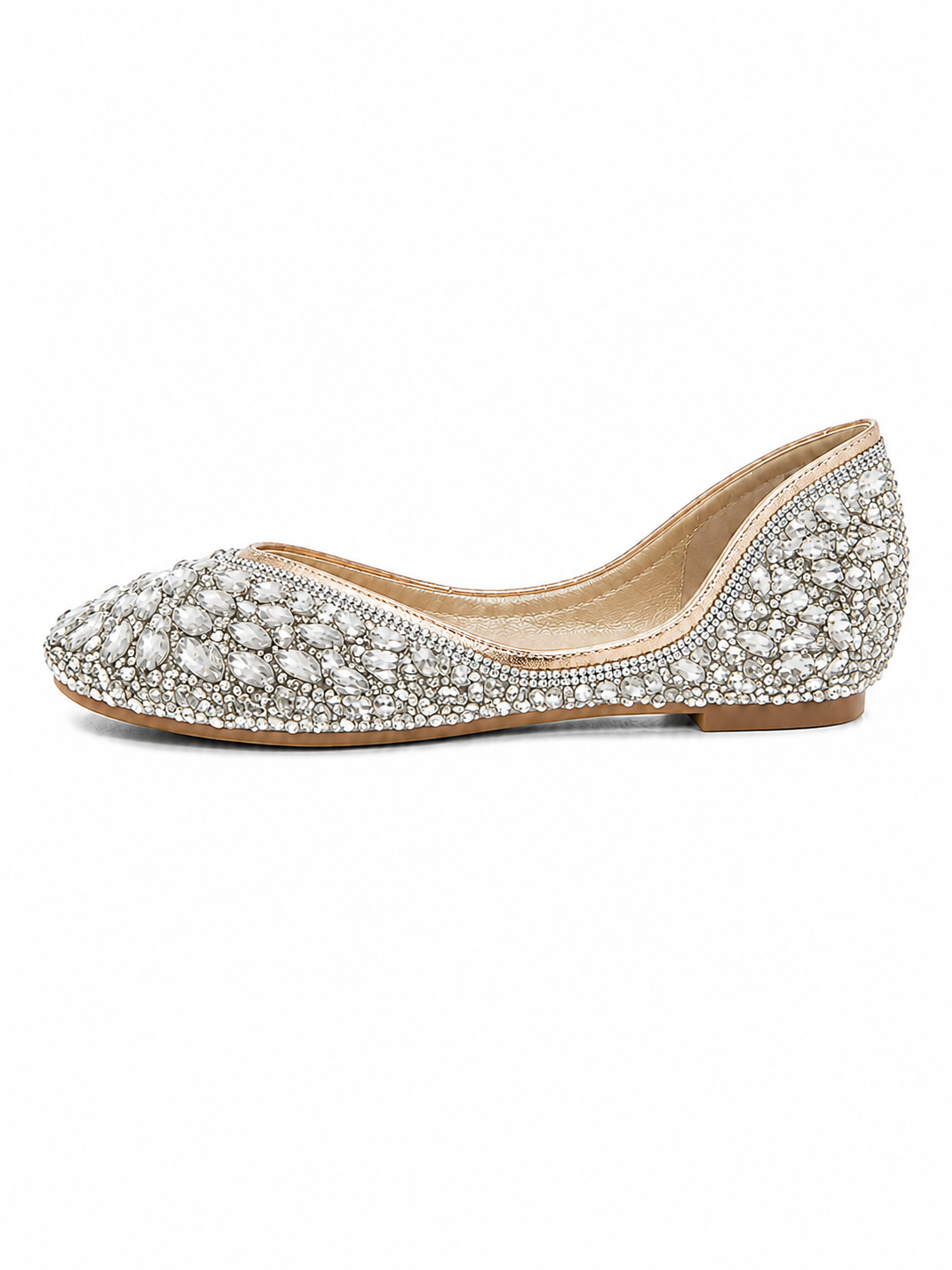 Crystal Rhinestone Ballet Flats – Sparkly Square Toe Dress Shoes for Women