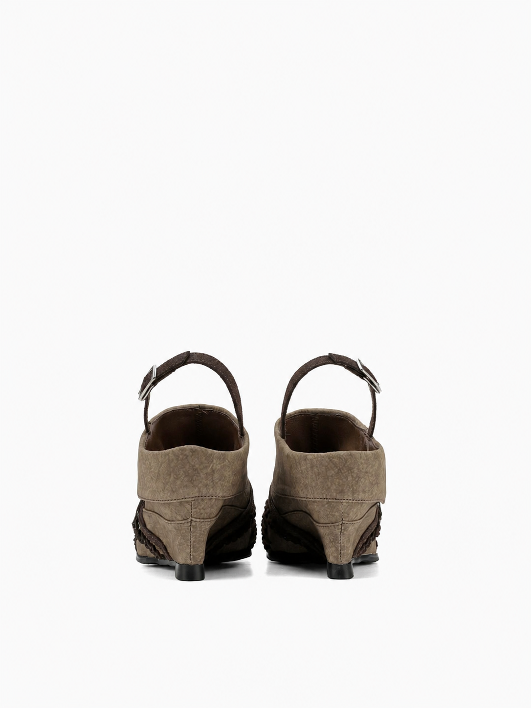 Women’s Designer-Inspired Punk Wedge Sandals – Vintage Buckle Peep-Toe Heels