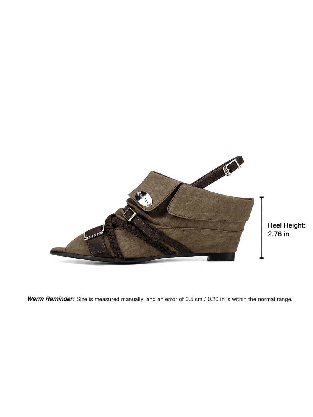 Women’s Designer-Inspired Punk Wedge Sandals – Vintage Buckle Peep-Toe Heels